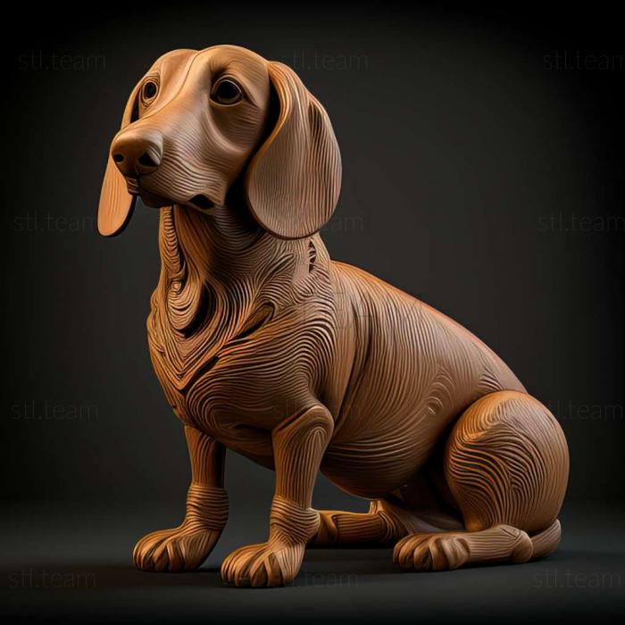 3D модель Альпійська такса гонча собака (STL)